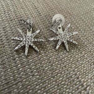 Earrings never worn silver with Diamond accents (faux)